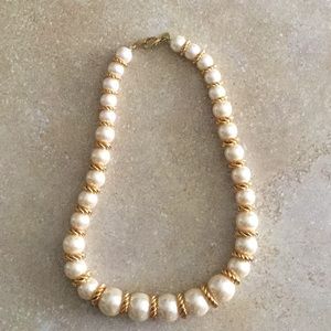 JOAN RIVERS SIGNED FAUX PEARL 18” NECKLACE